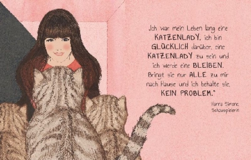 Buchcover und Innenansicht für das Buch: Hinter jeder großartigen Frau steht eine besondere Katze