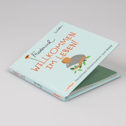 Buchcover und Innenansicht für das Buch: Willkommen im Leben! Herzlichen Glückwunsch zum Baby! (Frederick von Leo Lionni)