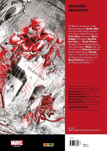 Buchcover und Innenansicht für das Buch: Marvel Zombies: Black, White & Blood (2023) #1-#4