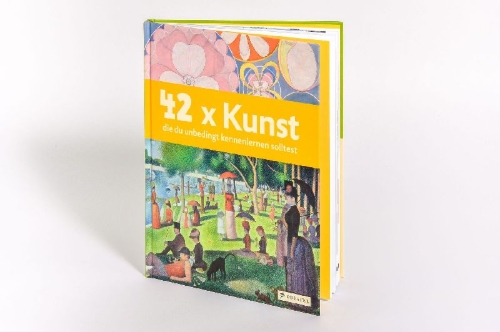 Buchcover und Innenansicht für das Buch: 42 x Kunst, die du unbedingt kennenlernen solltest