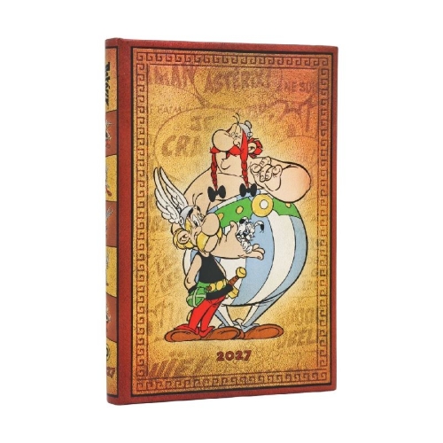Buchcover und Innenansicht für das Buch: 12-Monatskalender 2027 Asterix & Obelix Mini Verso