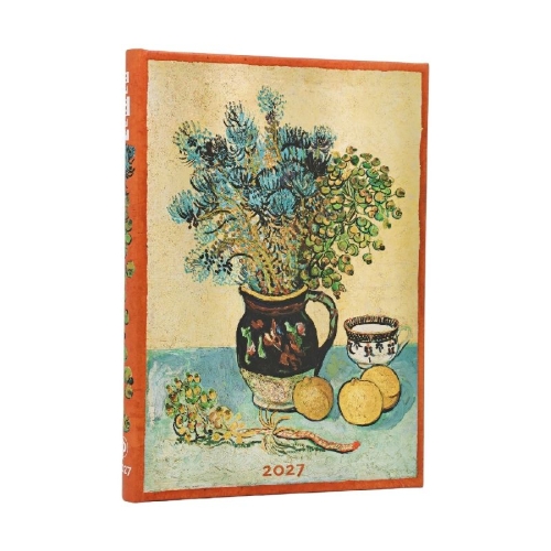 Buchcover und Innenansicht für das Buch: 12-Monatskalender 2027 Van Goghs Stillleben Midi Verso