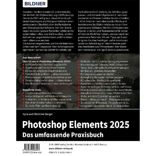 Buchcover und Innenansicht für das Buch: Photoshop Elements 2025 - Das umfangreiche Praxisbuch
