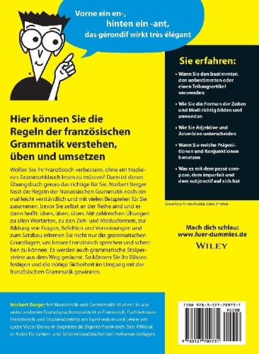 Buchcover und Innenansicht für das Buch: Übungsbuch Französische Grammatik für Dummies