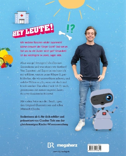 Buchcover und Innenansicht für das Buch: Checker Tobi - Der große Gesundheits-Check: Viren, Fitness, Vitamine - Das check ich für euch!