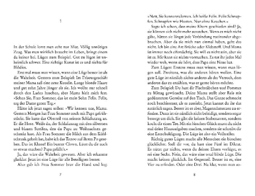 Buchcover und Innenansicht für das Buch: Echt jetzt? Felix und das wahre Leben