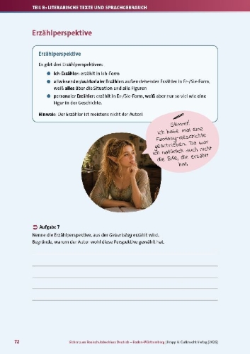 Buchcover und Innenansicht für das Buch: Sicher zum Realschulabschluss Deutsch Baden-Württemberg neues Prüfungsformat 2027
