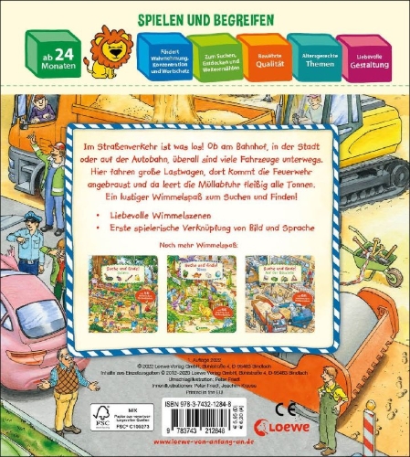 Buchcover und Innenansicht für das Buch: Suche und finde! - Autos, Bagger, Mähdrescher