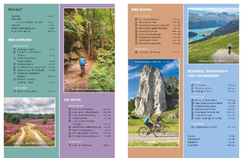 Buchcover und Innenansicht für das Buch: Yes we camp! Camping mit Rad und E-Bike