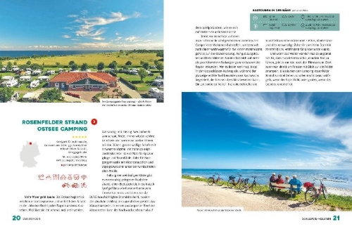 Buchcover und Innenansicht für das Buch: Yes we camp! Camping mit Rad und E-Bike