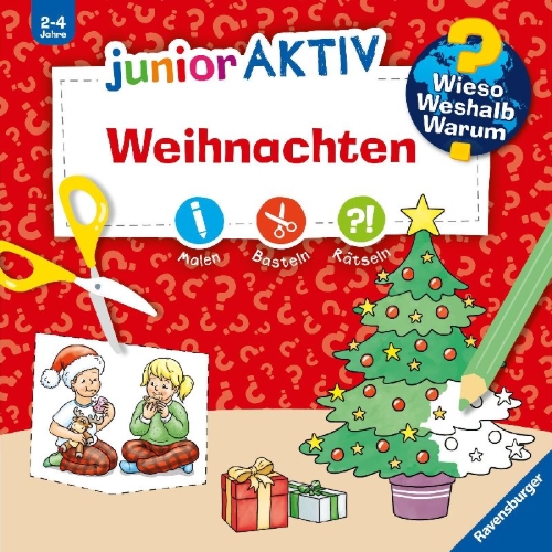 Buchcover und Innenansicht für das Buch: Wieso? Weshalb? Warum? junior AKTIV - Weihnachten