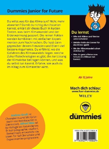 Buchcover und Innenansicht für das Buch: Klima retten für Dummies Junior