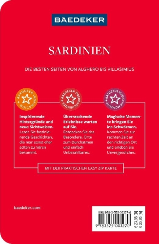 Buchcover und Innenansicht für das Buch: Baedeker Reiseführer Sardinien