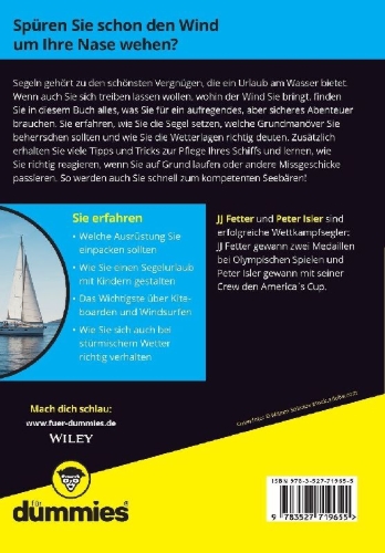 Buchcover und Innenansicht für das Buch: Segeln für Dummies