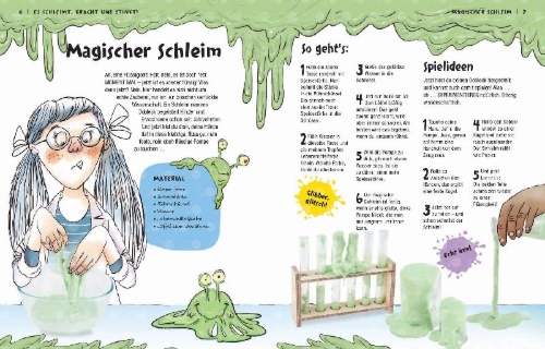 Buchcover und Innenansicht für das Buch: The Sticky Stinky Science Book