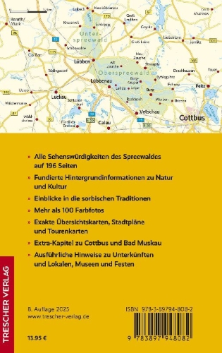 Buchcover und Innenansicht für das Buch: TRESCHER Reiseführer Spreewald