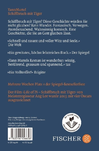 Buchcover und Innenansicht für das Buch: Life of PI