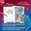 Buchcover und Innenansicht für das Buch: CreArt Malen nach Zahlen ab 7 Zauberpapier - Meerjungfrauen