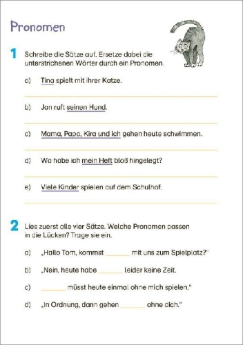 Buchcover und Innenansicht für das Buch: Fit für Deutsch 4. Klasse. Mein 5-Minuten-Block