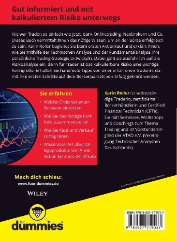 Buchcover und Innenansicht für das Buch: Trading für Dummies
