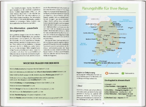 Buchcover und Innenansicht für das Buch: DUMONT Reise-Handbuch Reiseführer Südkorea
