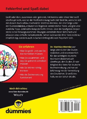 Buchcover und Innenansicht für das Buch: Rechtschreibung für Dummies