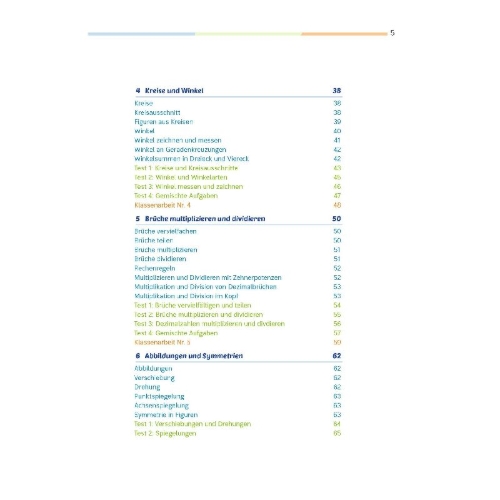 Buchcover und Innenansicht für das Buch: Fit für die Klassenarbeit - Gymnasium. Mathematik 6