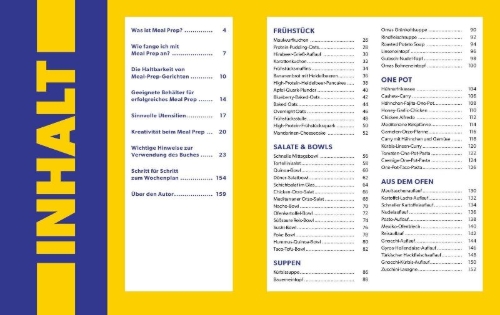 Buchcover und Innenansicht für das Buch: Easy Meal Prep