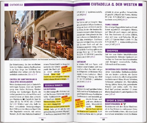 Buchcover und Innenansicht für das Buch: MARCO POLO Reiseführer Menorca