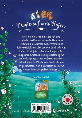 Buchcover und Innenansicht für das Buch: Die Wolkenponys (Band 2) - Die Nacht des roten Mondes