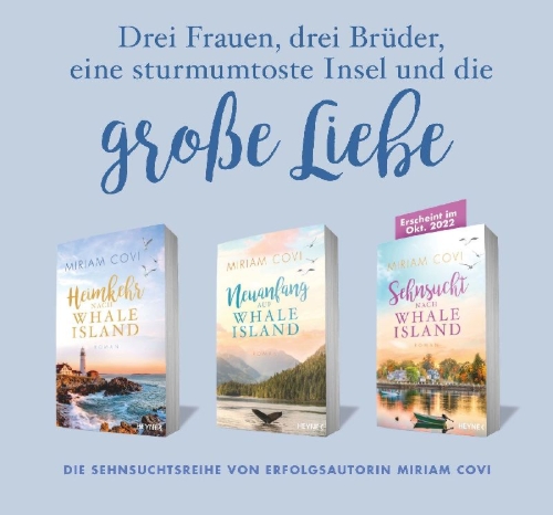Buchcover und Innenansicht für das Buch: Neuanfang auf Whale Island