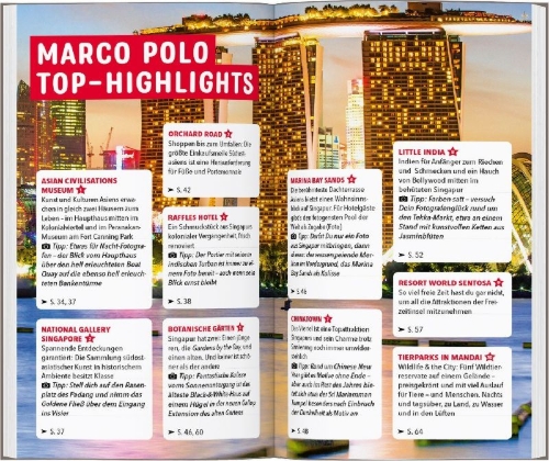 Buchcover und Innenansicht für das Buch: MARCO POLO Reiseführer Singapur