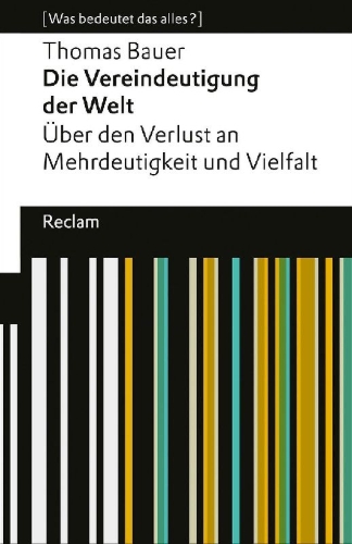 Buchcover und Innenansicht für das Buch: Die Vereindeutigung der Welt