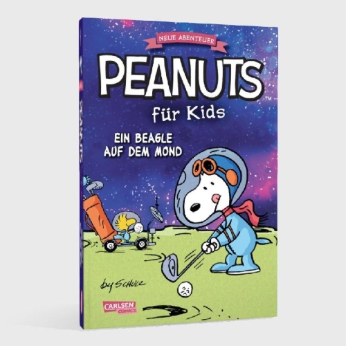 Buchcover und Innenansicht für das Buch: Peanuts für Kids - Neue Abenteuer 1: Ein Beagle auf dem Mond