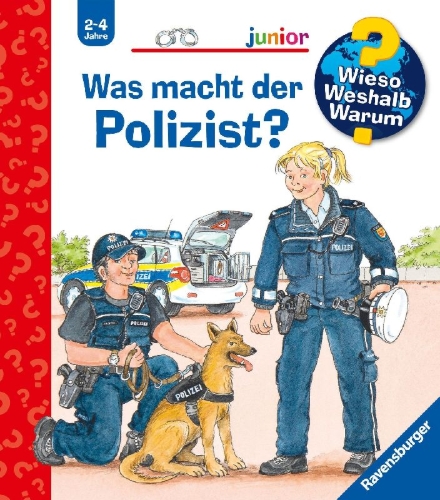 Buchcover und Innenansicht für das Buch: Wieso? Weshalb? Warum? junior, Band 65: Was macht der Polizist?