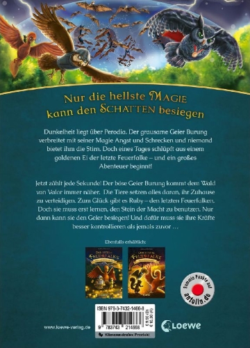 Buchcover und Innenansicht für das Buch: The last Firehawk - The Battle for Perodia