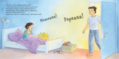 Buchcover und Innenansicht für das Buch: LESEMAUS 212: Mila hat keine Angst im Dunkeln