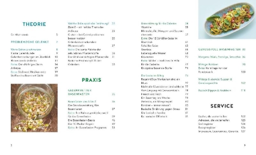 Buchcover und Innenansicht für das Buch: Basenfasten für die Gelenke
