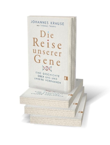 Buchcover und Innenansicht für das Buch: Die Reise unserer Gene