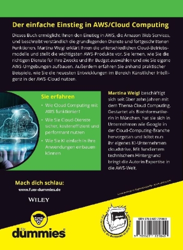 Buchcover und Innenansicht für das Buch: AWS für Dummies