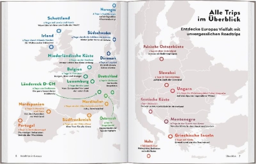 Buchcover und Innenansicht für das Buch: MARCO POLO Bildband Roadtrips in Europa