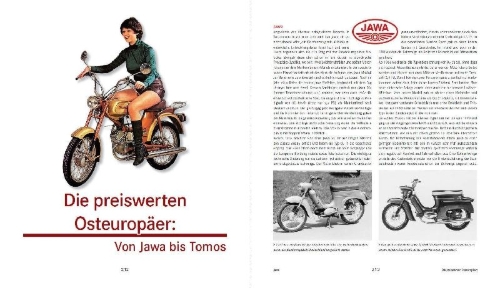 Buchcover und Innenansicht für das Buch: Mokicks und Kleinkrafträder in Deutschland