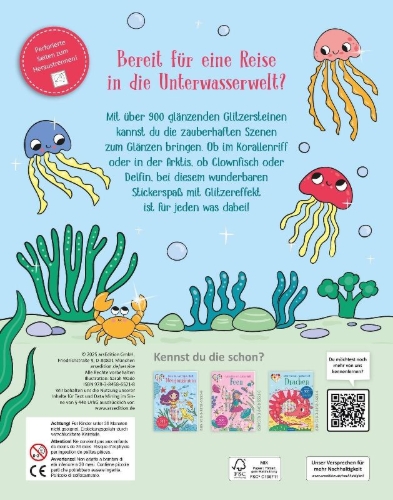 Buchcover und Innenansicht für das Buch: Mein Diamant-Stickerheft - Unter Wasser