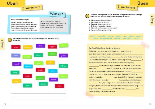Buchcover und Innenansicht für das Buch: Wissen - Üben - Testen: Englisch 9./10. Klasse