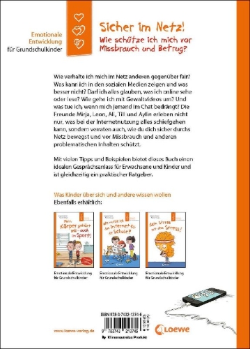 Buchcover und Innenansicht für das Buch: Sicher im Netz! Wie schütze ich mich vor Missbrauch und Betrug? (Starke Kinder, glückliche Eltern)