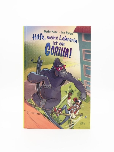 Buchcover und Innenansicht für das Buch: Hilfe, meine Lehrerin ist ein Gorilla