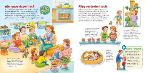 Buchcover und Innenansicht für das Buch: BOOKii® WAS IST WAS Kindergarten Entdecke die Zeit!