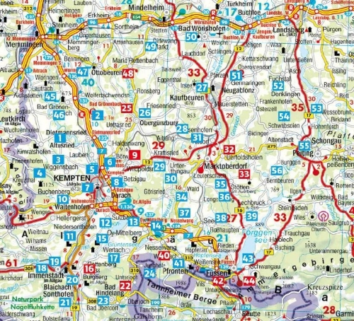 Buchcover und Innenansicht für das Buch: ROTHER Wanderführer Allgäu Band 4 - Allgäuer Alpenvorland