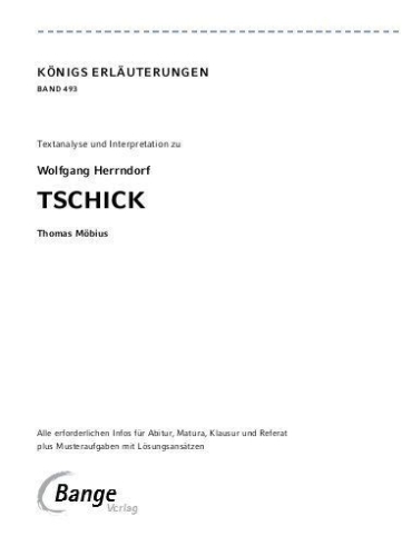 Buchcover und Innenansicht für das Buch: Tschick von Wolfgang Herrndorf - Textanalyse und Interpretation