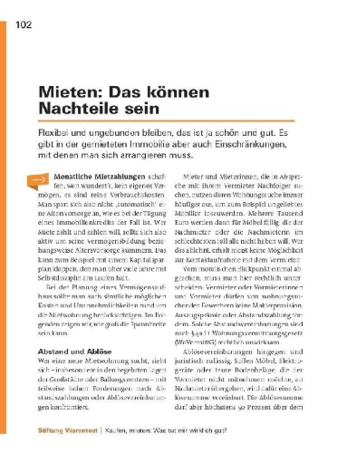 Buchcover und Innenansicht für das Buch: Mieten oder kaufen?